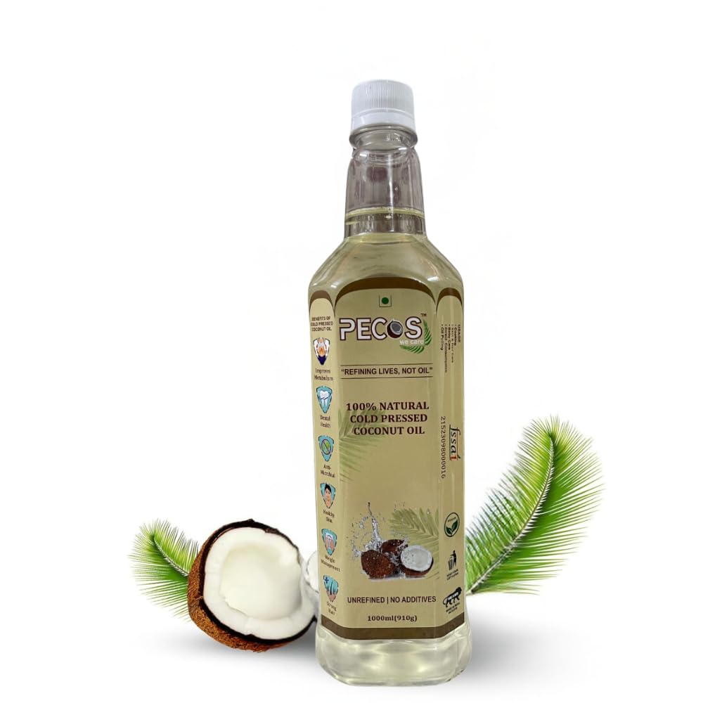 PECOS Cold Pressed Organic Natural Vegan Coconut Oil for Immunity, Hair & Skin, Use As Cooking oil, Skin Moisturizer & Hair Conditioner- 1 litre (B0BZS7GQ3M) Amazon Price History, Amazon Price Tracker