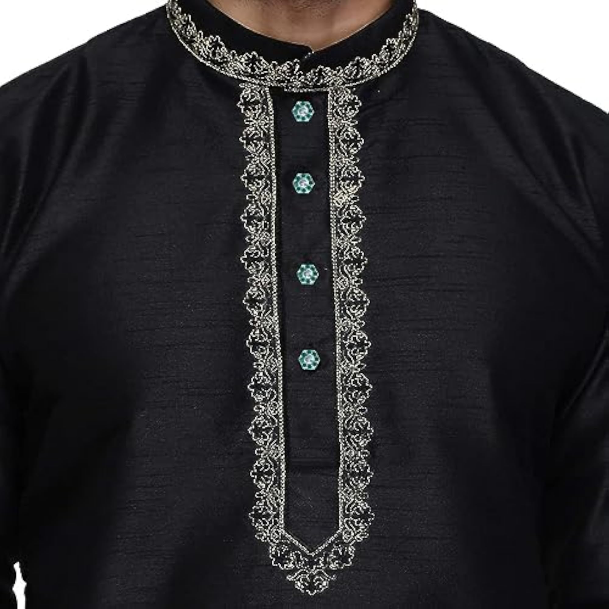 Silver Plated Hexagon Designer Kurta Buttons for Men