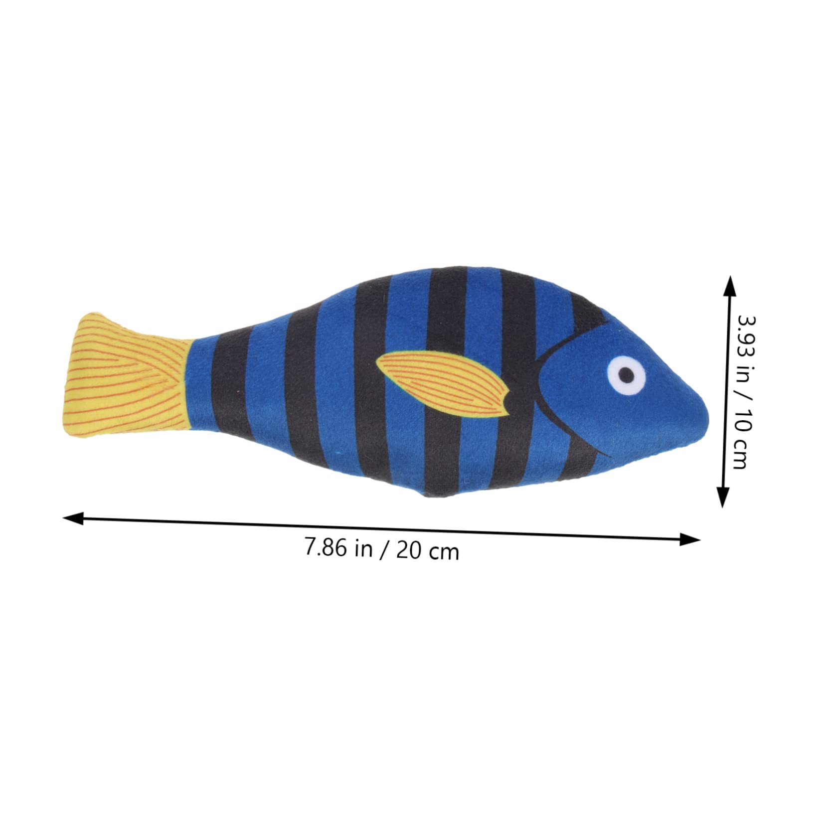 BESPORTBLE Jouet pour Chat à l'herbe à Chat Poisson en Peluche Bleu Tigre Jouet de Dentition Résistant et Divertissant
