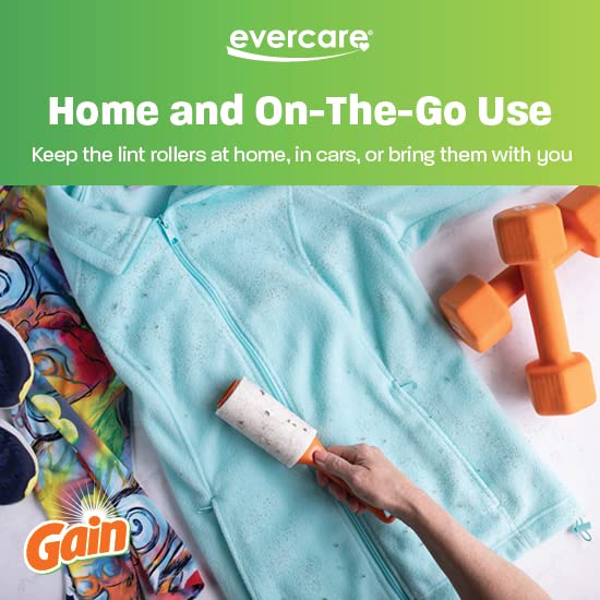Image of Evercare Pack of 6 Gain Scented All-Purpose Lint Roller Refill Rolls, 60 Sheets Each