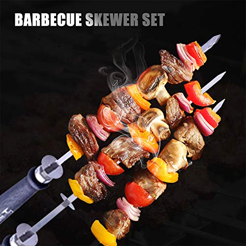 Decdeal Espeto de churrasco Grelhar Kabob Espetos de metal reutilizáveis ​​Aço inoxidável resistente