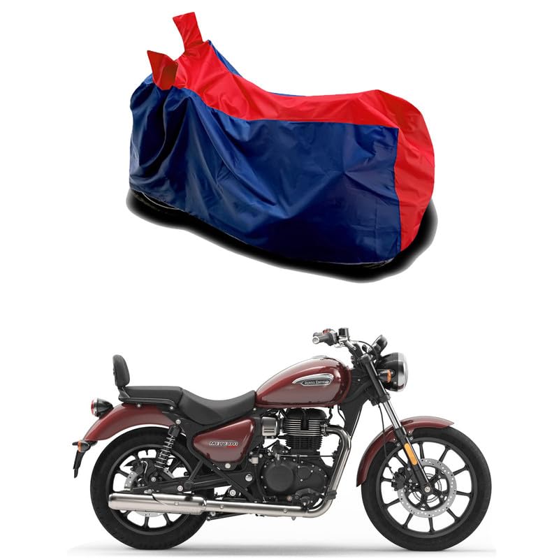 MITHILA MART-Compatible with Compatible with Royal Enfie Super Meteor 650 Bike Body Cover Water Resistance Dust Proof UV-Rays Full Body Protection (Black & Red)