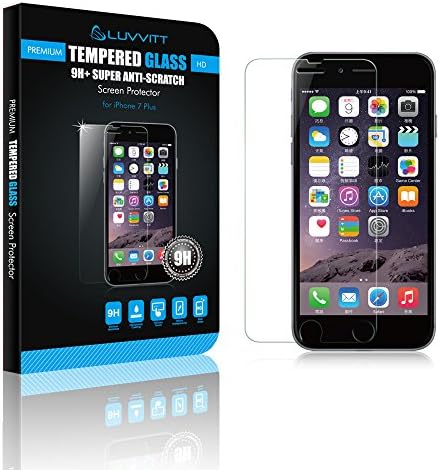 Luvvitt Tempered Glass Screen Protector for Apple iPhone 7 Plus (2016) and iPhone 8 Plus (2017) - Crystal Clear