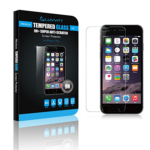 Luvvitt Tempered Glass Screen Protector for Apple iPhone 7 Plus (2016) and iPhone 8 Plus (2017) - Crystal Clear
