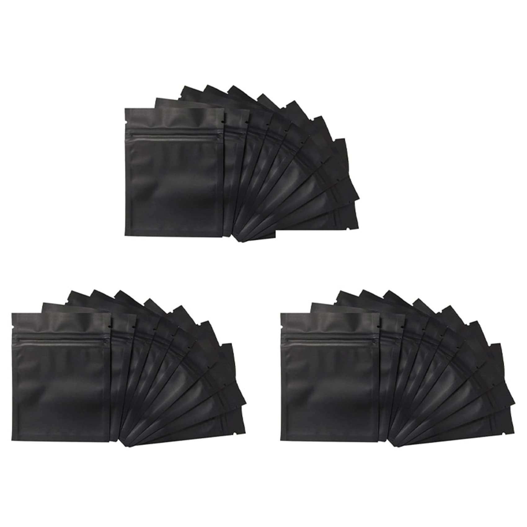 Hndhbfgrt 300 Pack Smell Proof Bags - 3 x 4 Inch Resealable Bags Foil Pouch Bag Flat Zipper Closure Bag Matte Black