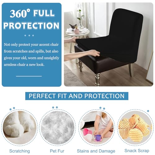 Funda impermeable para sillón sin brazos protectora de cuero elástico 8