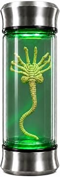Alien Creature Popcorn Bucket, Alien Gothic Popcorn Bucket with LED Light for Home Decoration, Spooky Halloween Party Tabletop Decoration Accessories Alien Creature