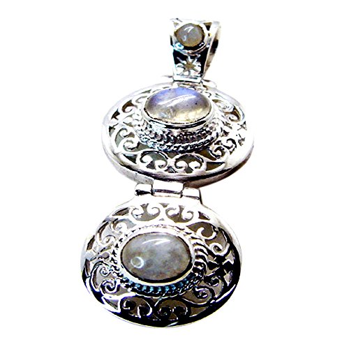 Pendentif Pierre de Lune véritable argent 925 anti-allergie pour femme