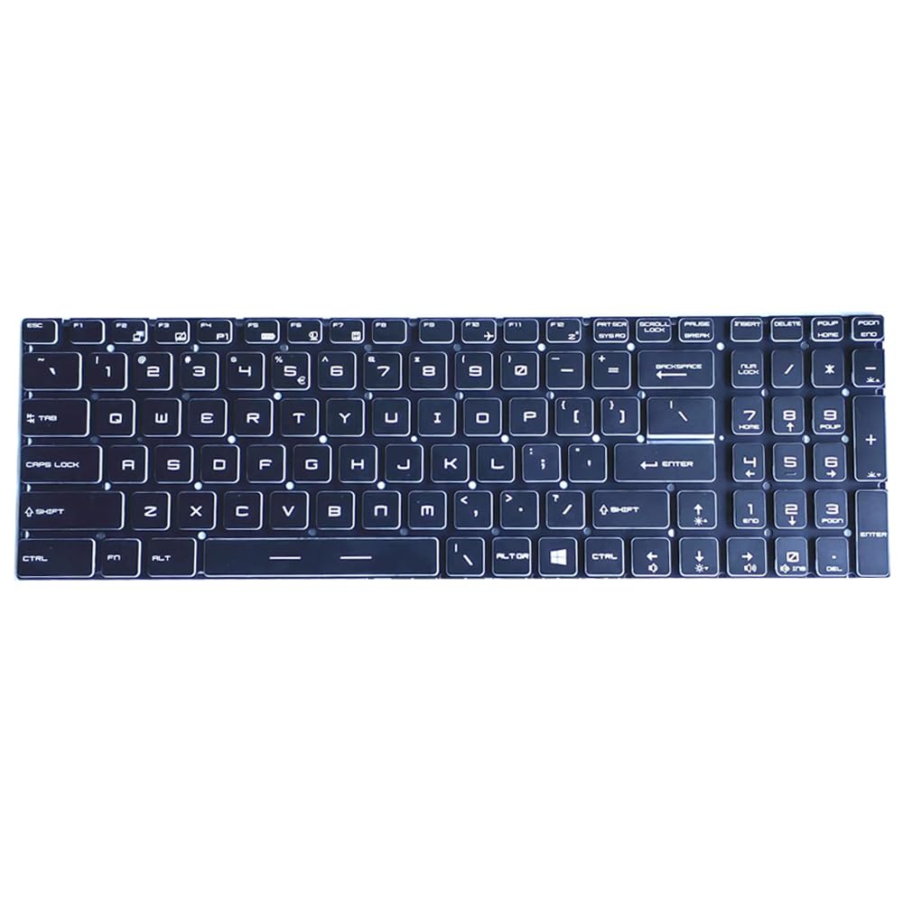 Teclado de repuesto compatible con MSI GS75 Stealth, GE75 Raider, MSI GP75 GL75 GL65 GP65 Leopard Series con retroiluminación RGB por tecla