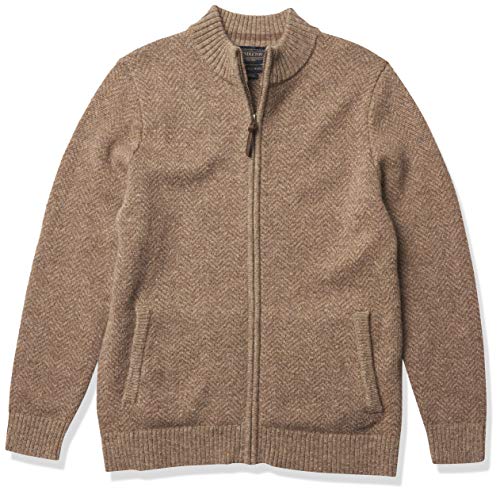 Pendleton Men's Shetland Full-Zip Cardigan Sweater, Coyote, XL