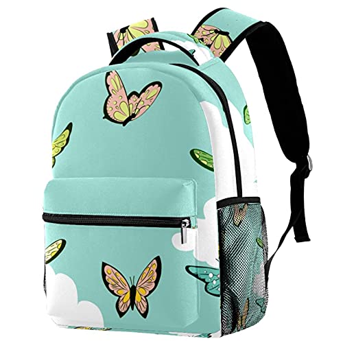 Sac à dos durable papillon marron, conçu en toile légère pour la rentrée scolaire