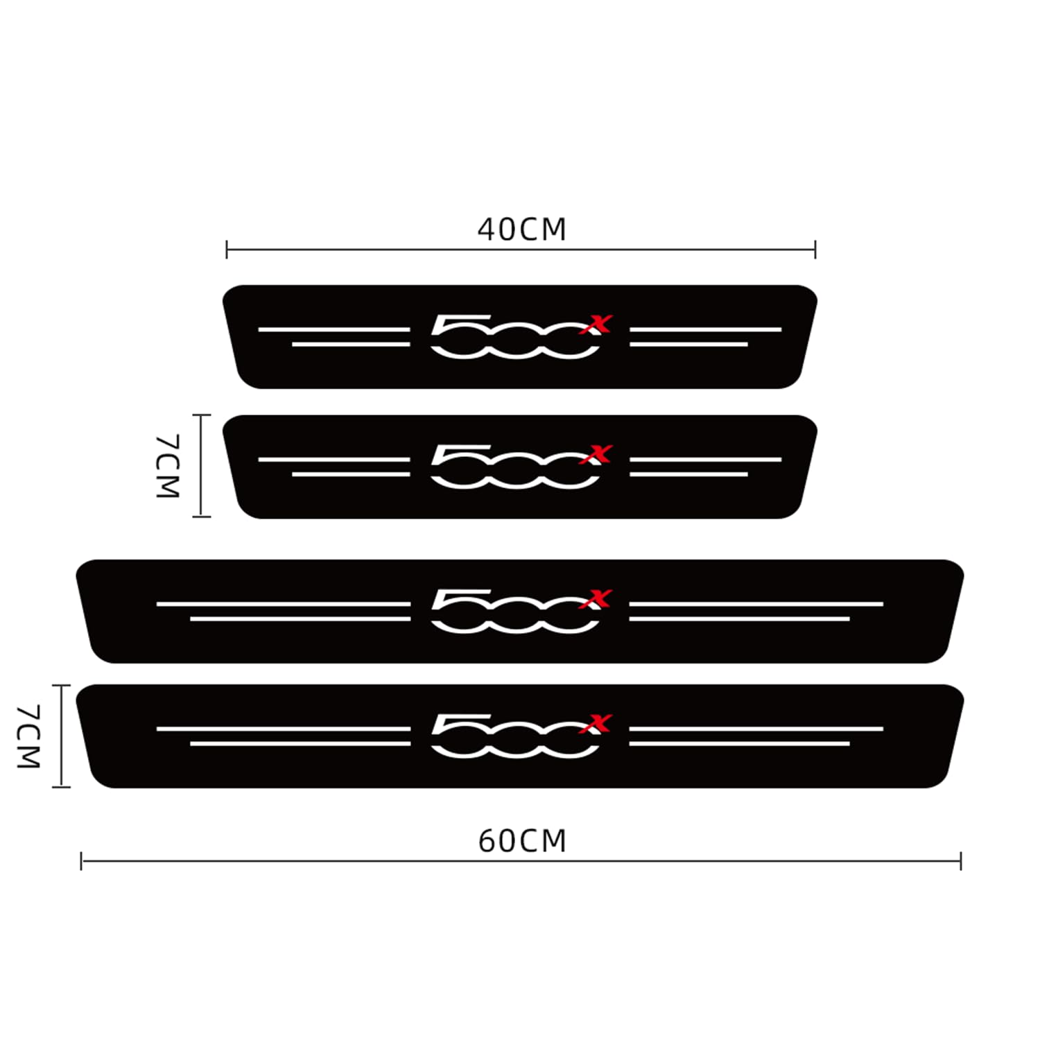 Generico 4 Pezzi Auto Fibra di Carbonio battitacco Protector Sticker per Fiat 500X, Anti-Graffio Scuff Adesivi Styling Protezione Accessori