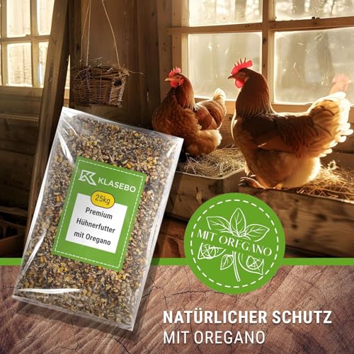 25 kg Premium Hühnerfutter und Kükenfutter, Legemehl Plus mit Oregano - Geflügelfutter für Hühner, Gänse, Enten