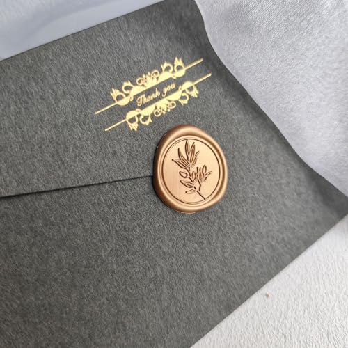 50 Pcs Antique Gold Wax Seal Stickers Self- Adhesive Wedding Invitation Seal Stickers, Perfect for Wedding Invitation, Envelopes Christmas Cards, Gift Wrapping, Good Adhesion and Easy to Use