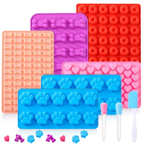 Backmatte Hundekekse, 9 Stück Silikon Backform Hundekekse Set, Backmatten für Hundeleckerlies, für DIY Hundekekse, Schokolade, Süßigkeiten, Kekse