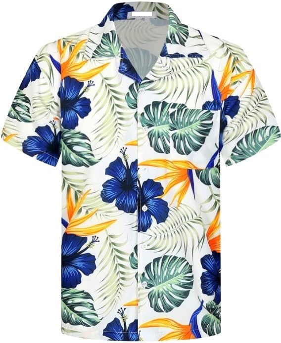 Camisas Hawaianas Divertidas For Hombre, Camisa Hawaiana Informal De Manga Corta con Bolsillo Frontal For Vacaciones De Verano Y Playa Hombres Camisas de Manga Corta