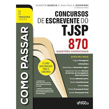 Capa do livro Como Passar em Concursos de Escrevente do TJSP - 870 Questões Comentadas - 3ª Ed - 2024