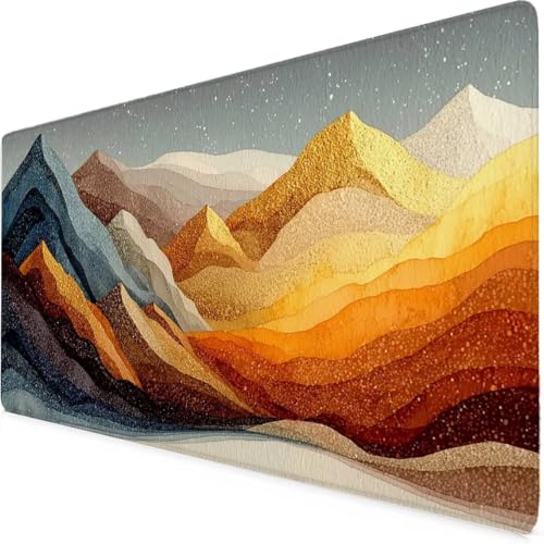 Grand tapis de souris montagne orange pour aménager votre espace bureau