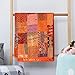 Boho Sanskriti Indian Silk Patchwork Kantha Quilts Queen Twin Size Patola Bedspread Throws Bedding Comforter Hand Quilted Blankets Premium Bohemian Bed Cover for Sale- Mix Orange Color Shades Patches