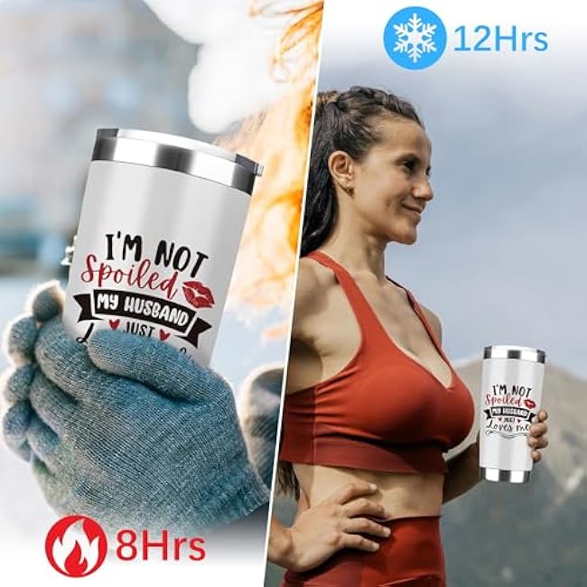 Wife Christmas Gift Ideas - Funny 20 Oz Wifey Tumbler, Cool Birthday Anniversary Wedding and Christmas Gifts for Women, Mothers Day Gift for Wife, Womens Valentines Gifts