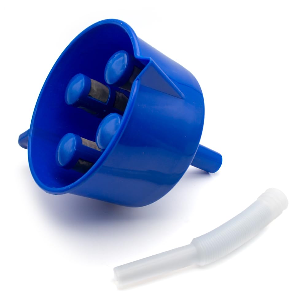 Entonnoir de Filtre à Carburant, Entonnoir de Séparation Huile Eau, 4 Filtres, Filtre D'entonnoir de Cryptage en Nylon Pour Essence Diesel, Filtre à Carburant Pour Huileur,Bleu