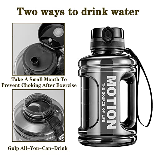 Ogetok 1.5L Large Water Bottle 50oz Black Water Jug, 0.4 Gallon Sports Gym Drink Container with Handle - Image 4