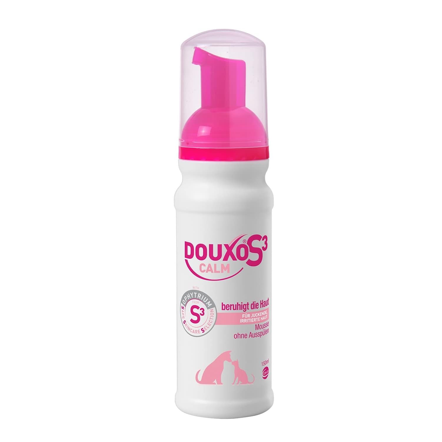 DOUXO S3 Calm Mousse | für Hunde & Katzen | Schaum Pflege für juckende, gereizte & empfindliche Haut | Hautberuhigend & Feuchtigkeitsspendend | ideal für Allergiker & allergische Tiere | 150 ml