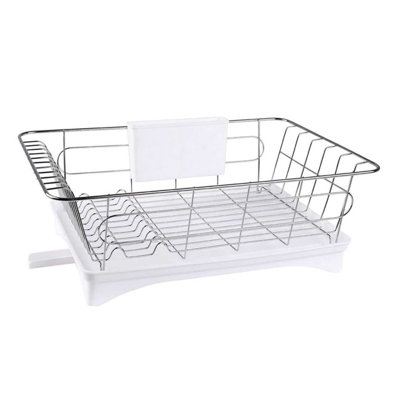 TOPBATHY Égouttoir à Vaisselle Simple Couche en Acier Inoxydable Blanc