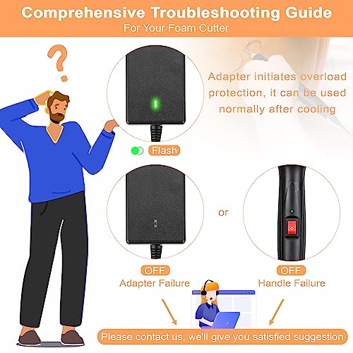 GOCHANGE Foam Cutter, Upgraded Electric Hot Knife With Button and Power Light, 100-240V/15W Hot Knife, 10CM Styrofoam Cutting Pen with Electronic Transformer Adaptor - Image 2
