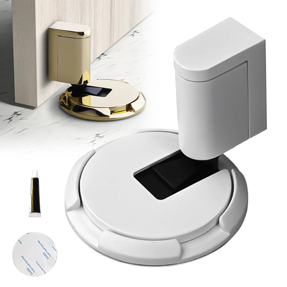 Magnetic Door Stop Door Stoppers, 2025 New Heavy Door Catch Door Wedge Door Stops, Adjustable No Drilling Mechanical Floor Doorstop Magnetic Door Catch with Adhesiv (06#)
