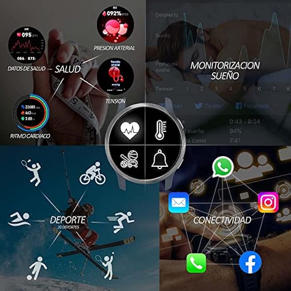 MAPEKS® Reloj Inteligente Hombre tactil C21PRO smartwatch Hombre 3 Corea Extra y 5 Protector Pantalla | Relojes Inteligentes con Llamadas Deportivo Militar | Relojes Inteligentes Hombre | smartwatch