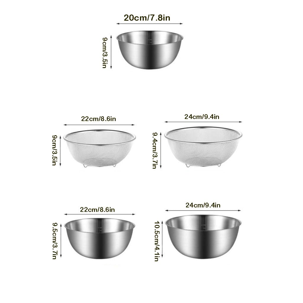 Edelstahl Küchensieb, Nudelsieb Küchensieb mit Griffen, Metall Mikroperforiertes Abtropfsieb Seiher für Nudeln, Reis, Gemüse, Früchten, Spülmaschinenfest(Size:22CM,Color:Silber)