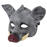 Máscara decorativa: el exquisito diseño de patrón se puede combinar con diversos vestidos, máscara de halloween de jabalí