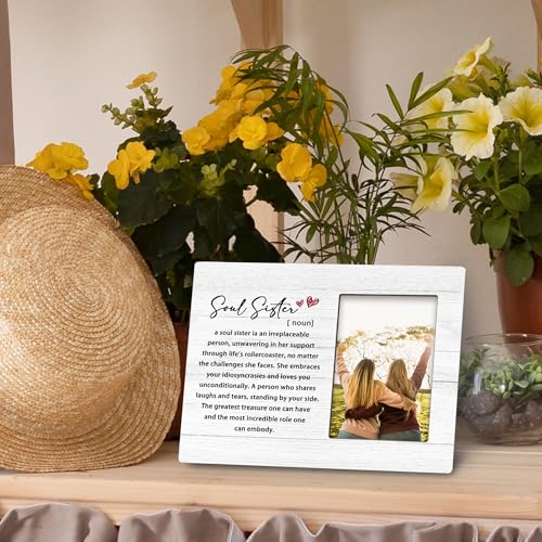 Soul-Sister-Gifts-8×10-Picture-Frame-Sisters-Gifts-from-Sister-Sister-Gift-Bestie-Gift-Friendship-Gifts-Idea-Wood-Photo-Frame-Display-Pictures-4×6-for-Table-Top-Display-and-Wall-Hanging Soul Sister Gifts 8×10 Picture Frame Sisters Gifts from Sister Sister Gift Bestie Gift Friendship Gifts Idea Wood Photo Frame Display Pictures 4×6 for Table Top Display and Wall Hanging