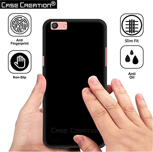 Image of Case Creation for OppoF3 2017 Back case, Oppo F3 Slim Flexible Smart Look case with 360 Camera All Angle Protection (Pure Black)
