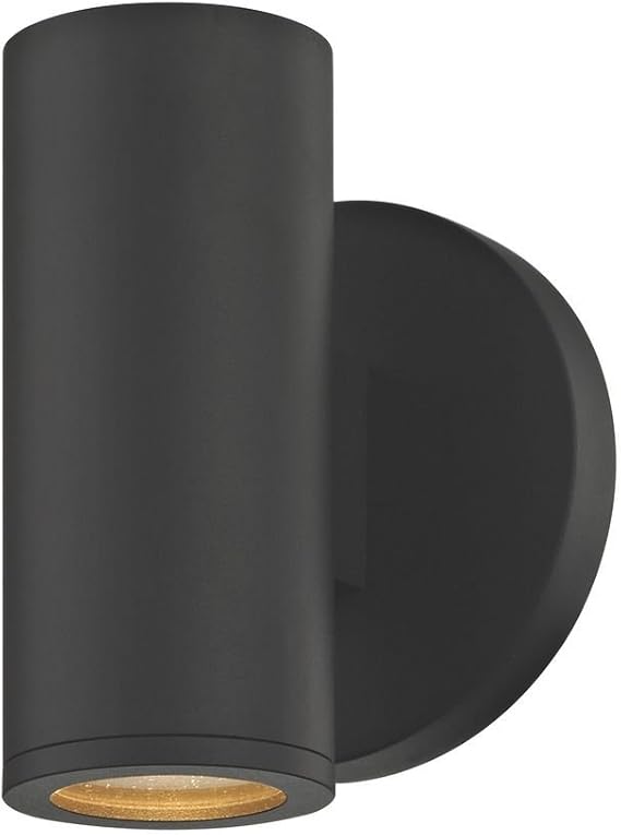 Wall Mounted Cylinder Up/Down Outdoor Light in Matte Black Finish ...