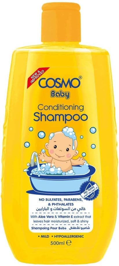 CD COSMO DESIGNS Conditioning Baby Shampoo 500ml | 16.90 fl.oz, Moisturizing, Soft &amp; Shiny Hairs, Sulfates Free, Parabens Free, Phthalates Free, Baby Care, Daily Use