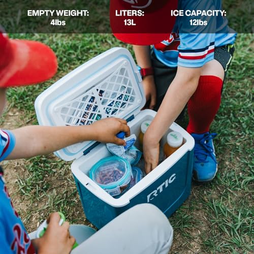 Image of RTIC 8 QT Road Trip Personal Cooler, Small, Compact, Insulated, Portable Ice Chest Box for Food, Drink, Beverage, Beach, Camping, Picnic, Fishing, Boat, 12-Can Capacity