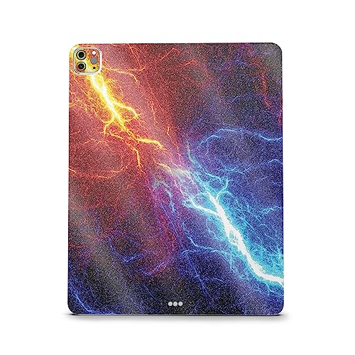 Image of MightySkins Carbon Fiber Skin Compatible With Apple iPad Pro 12.9 inch M2 6th Gen (2022) Full Wrap Kit - Color Lightning | Protective Durable Textured Carbon Fiber Finish | Easy To Apply | Made in the USA