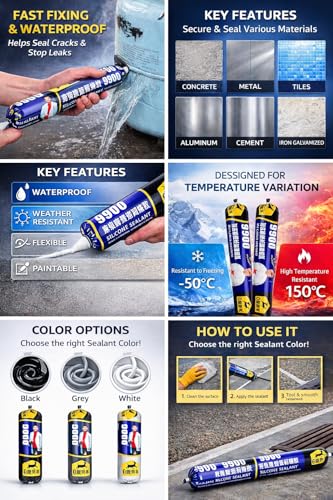 Image of Waterproof Silicone Sealant Adhesive for Roof & Leakage Repair | Weather Resistant | For Concrete, Metal, Steel, Aluminum, Tiles & Water Tank | Flexible & Paintable 750gm (2)