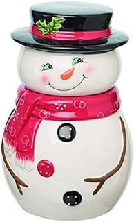 Transpac Y9797 Sweet Snowman Cookie Jar, 10.50-inch Height, Dolomite