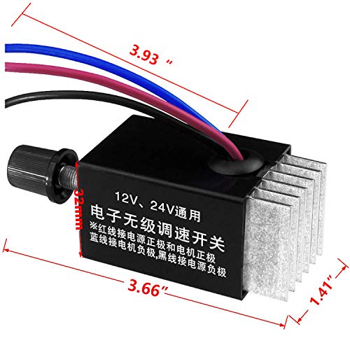 Dc Motor Speed Controller Universal Dc 12V 24V 10A Electronic Stepless Speed Regulator Switch For Car Truck Fan Heater Control #TOP5