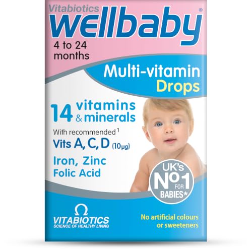 Wellbaby Multivitamin Drops by Vitabiotics - Comprehensive Multivitamin for Babies 4-24 Months - from The UK’s No.1 Baby Supplement Brand