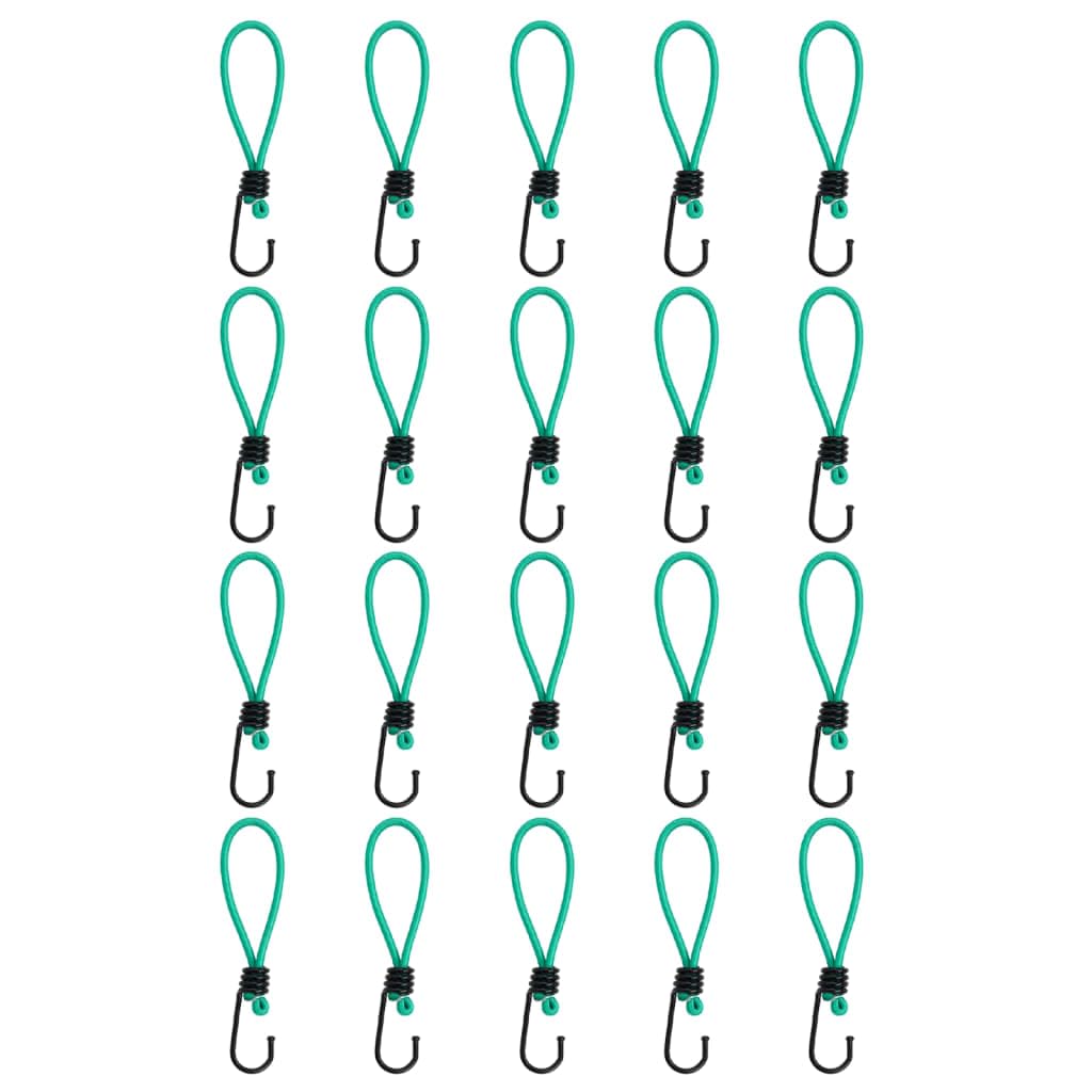 Spanngummis mit Haken 15 cm, 20 Stück, Polypropylen und Gummi Expanderschlingen für Gepäcknetz und Transportnetz, für Auto Kofferraum Organizer und Ladungssicherung