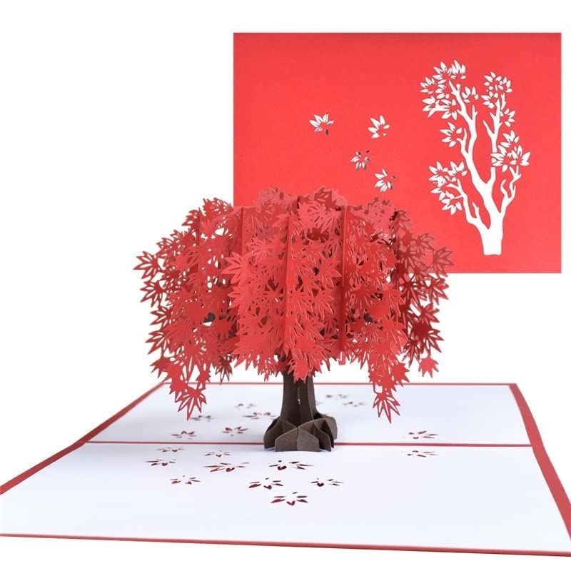 Tarjetas de Felicitacion Tarjeta de Flores emergentes del árbol de Arce 3D for el Aniversario de cumpleaños del día de Las Madres, Todas Las Ocasiones Tarjetas de felicitación (10 Pack)