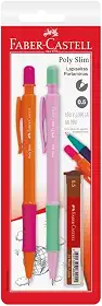 Lapiseira Poly Slim 0.5mm Faber-Castell - Rosa e Roxa, 2 unidades