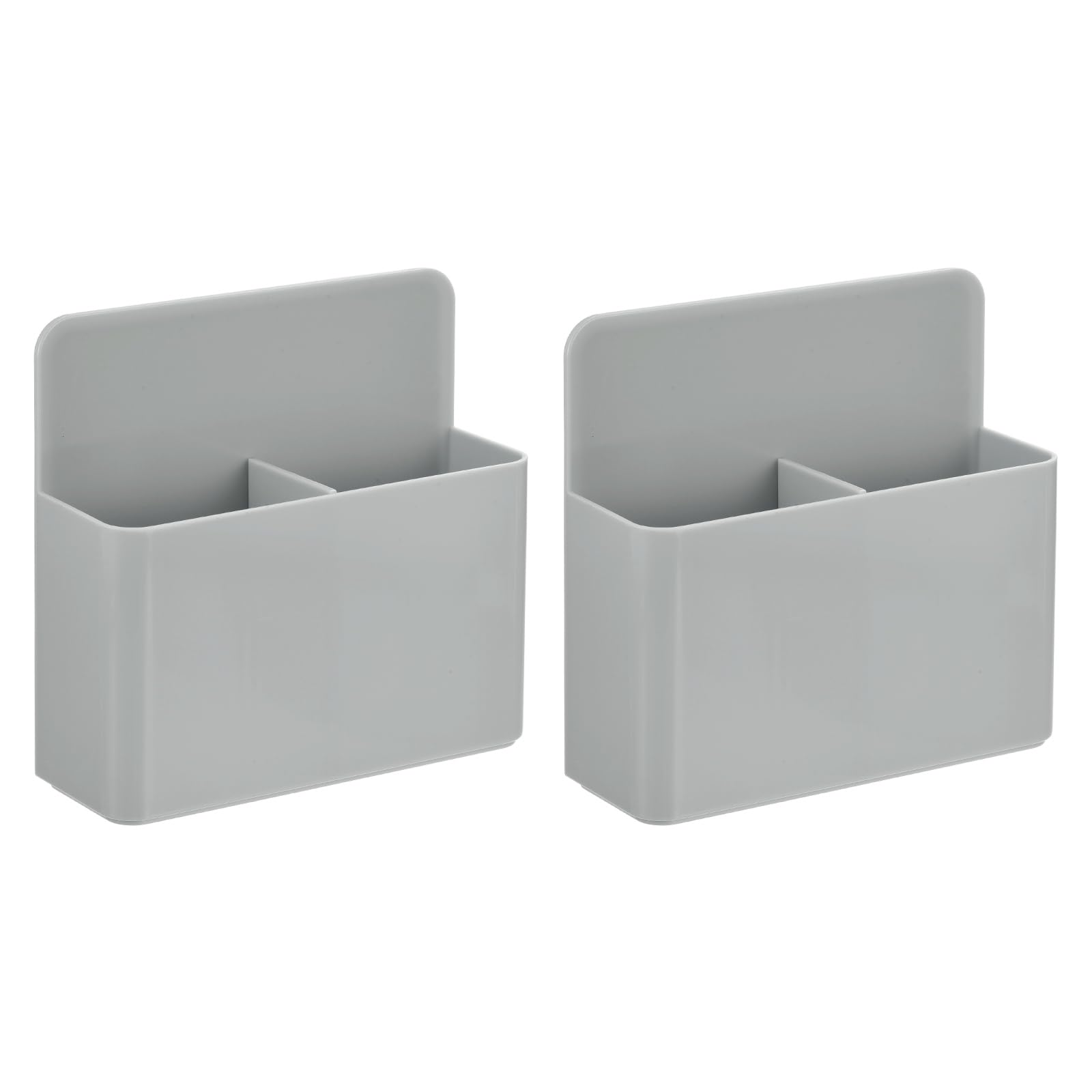 PATIKIL 2pcs Magnetic Pen Marker Holders, 125x40mm Dry Erase Marker Pencil Holder Cup Organizer for Classroom Home Office Refrigerator Whiteboard Locker, Gray, 4.7x4.9x1.6