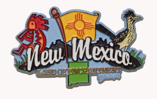 Kühlschrankmagnet von World By Shotglass: New Mexico State Elements, Rechteckig, PVC, 1 Stück