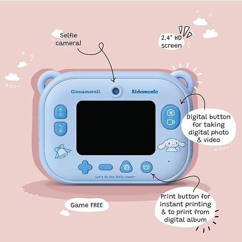 Miniatura 3 de Kiimento Cámara digital de impresión instantánea sin tinta y grabadora de video para niños, adolescentes y adultos con modo selfie, libro Momento y