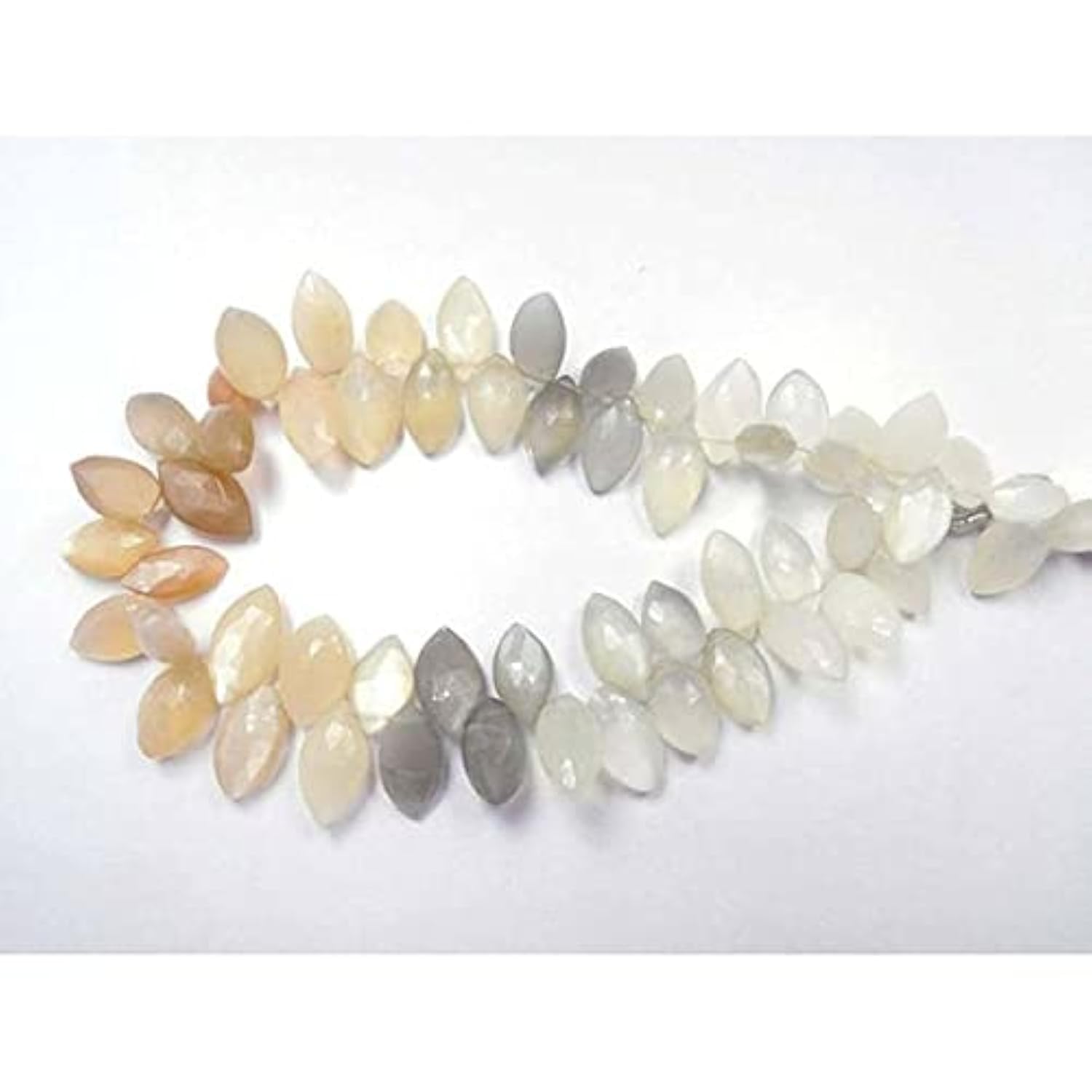 Marquise beads pierre de lune naturelle faceted marquise pour création bijoux et lithothérapie